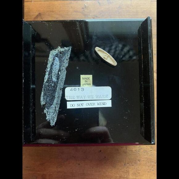 VTG Japan Art Of Chokin Flowers & Bird Black Lacquer Music Jewelry Box Red Inner - Picture 5 of 7